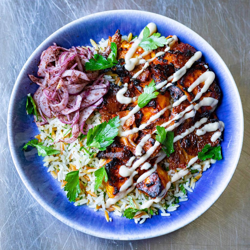 Shawarma Spiced Halloumi Rice Bowl